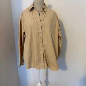 J. Crew women’s Casual Tan Button Down Shirt (oversized)